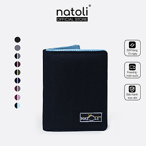 Ví da nam nữ dáng đứng NATOLI gập đôi đựng thẻ cao cấp BST Simple Vertical Wallet V3