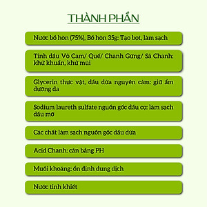 Nước rửa chén hữu cơ Bồ hòn Ecocare tinh dầu Sả Chanh 2000ml