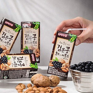 Thùng 24 Hộp Sữa Đậu Đen, Óc Chó, Hạnh Nhân Sahmyook Foods (190ml / Hộp)