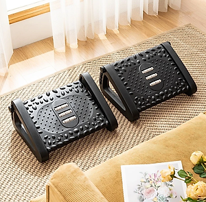 Ghế gác chân KG02S văn phòng công thái học, kê chân matxa cao cấp giảm căng thẳng loại xịn dài 43cm - Hàng chính hãng