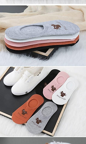 Combo 5 đôi tất lười nữ hình mèo xinh xắn