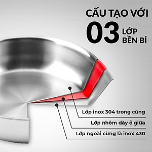 Quánh táo inox 304 đúc liền khối 14cm vung kính – SKM3844 - hàng xuất Nhật