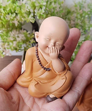 Bộ 03 chú tiểu áo nâu - mẫu Tam Không size mini 7cm mã MIXU-CT012B