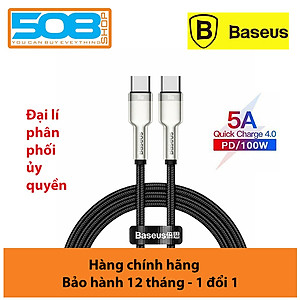 Cáp sạc siêu nhanh 100W Baseus Cafule Series Metal Data Cable Type-C to Type-C (100W) - Hàng chính hãng
