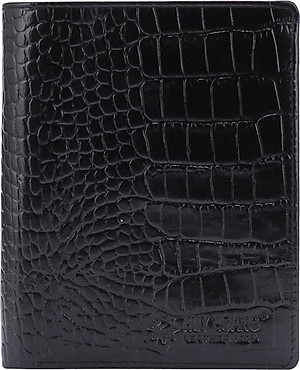 Bộ Ví & Thắt Lưng Nam Vân Cá Sấu Huy Hoàng HT2120-HT4114 (23 x 11,5 cm) - Đen