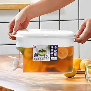 Bình đựng nước  3,5L , có vòi để tủ lạnh  , nắp đậy  chống bụi bẩn , đựng nước trà  , detox  , nước trái cây , tiện dụng  và  cao cấp  , chịu nhiệt