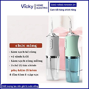 Máy Tăm Nước Cầm Tay 3 Chế Độ Aki-02 Vệ Sinh Răng Miệng An Toàn Bảo Hành 6 Tháng