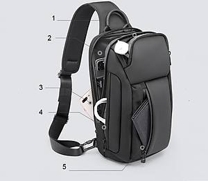 Túi đeo chéo nam đa chức năng cao cấp phong cách cá tính mới