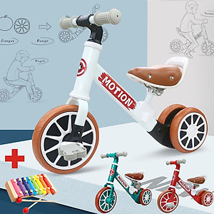 Xe chòi chân thăng bằng cho bé MOTION, có bàn đạp 2in1 yên bằng da, khung xe chắc chắn – TẶNG KÈM ĐÀN XYLOPHONE 8 THANH CHO BÉ, xe tập đi, xe 3 bánh,xe thăng bằng