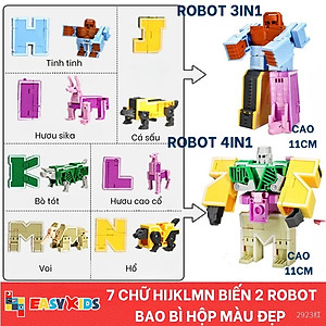 Đồ Chơi Bảng 26 Chữ Cái Biến Hình Lắp Ghép Chiến Binh Robot Khủng Long Lớn Sáng Tạo Chữ Số Và Dấu