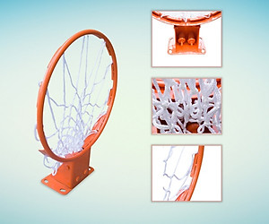 Vành bóng rổ thi đấu 45 cm NK+ tặng kèm lưới bóng rổ  