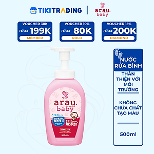 Nước rửa bình thảo mộc cho bé Arau Baby - Bình 500ml