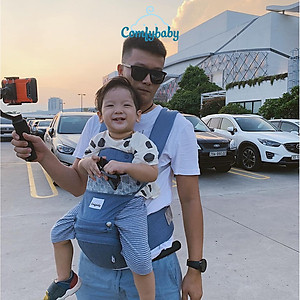 Địu ngồi trẻ em cao cấp siêu mềm - siêu thoáng 4 tư thế Comfybaby CF119HC003 cho bé từ sơ sinh tới 36 tháng có mũ đỡ đầu