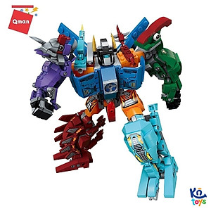 Đồ chơi xếp hình, lắp ráp 6 in 1 Qman 1414 - Siêu Robot khủng long Sura (456 mảnh ghép)