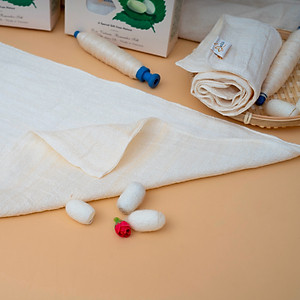 Khăn Mặt Tơ Tằm SenSilk - Combo Quà Tặng Cho Bé 2 khăn (30*30cm) - Tussar Towel 100% Silk made in Vietnam