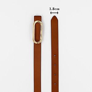 Đai Váy Da Thật Genuine Leather Mặt Elip Bản Nhỏ Aaa Jeans