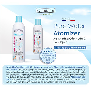 Xịt khoáng dưỡng ẩm, làm dịu và bảo vệ da Evoluderm Atomiseur Eau Pure