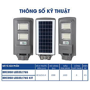 Đèn đường Philips Deco Solar All-in-One streetlight BRC050 LED40/ LED20/ LED10 (KIT/ NOT)