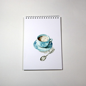 Sổ vẽ màu nước chuyên dụng A5 có vân, dòng cao cấp lên màu đẹp loang màu tự nhiên vẽ được cả chì, 15 tờ/cuốn chất giấy dày 300gsm nhập từ Ý không bị cong TIG373 Green Art - Hàng chính hãng