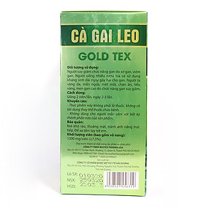 Viên uống bổ gan Cao Cà Gai Leo Gold Tex mát gan, giải độc gan, hạ men gan - Hộp 50 viên thành phần cà gai leo, diệp hạ châu, giảo cổ lam, rau má, atiso