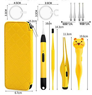 Set 4 Dụng Cụ Lấy Ráy Tai Có Đèn Led Kèm Hộp Đựng Tiện Dụng Sử Dụng Cổng Sạc USB