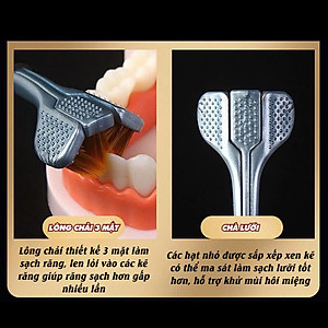 COMBO 4 Bàn Chải Đánh Răng 3 Mặt, Bàn Chải Đánh Răng Đa Chiều Làm Sạch Đồng Thời Cả 3 Bề Mặt Của Răng, Lông Mềm Mượt