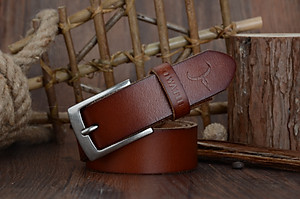 Thắt Lưng Da Bò Chính hãng COWATHER XF018 Nâu Vàng