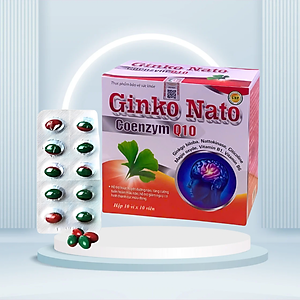 Viên uống bổ não Ginko nato coenzyme q10 - Hộp 100 viên - Giúp hoạt huyết, giảm xơ vữa động mạch, tăng