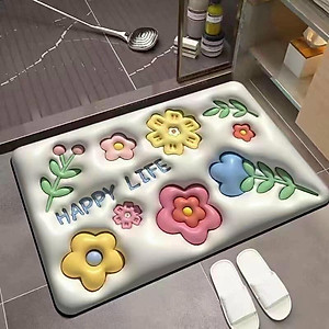 Thảm Lau Chân, COMBO 2 CHIẾC, Thảm Chùi Chân 3D Hoạ Tiết Siêu Đẹp, Thấm Nước Tốt, Đế Chống Trượt