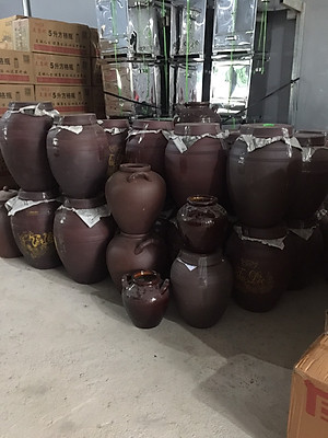 Hũ sành đựng rượu tài lộc Bát Tràng loại 30L