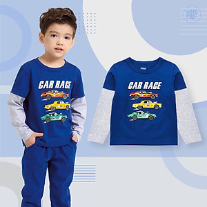 Áo bé trai thu đông BIGFOX - MISS MEOW, áo thun dài tay cho bé chất cotton phong cách Âu Mỹ hình in xe Ô tô 11 - 26 kg