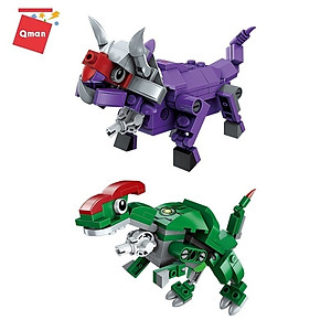 Đồ chơi xếp hình, lắp ráp 6 in 1 Qman 1414 - Siêu Robot khủng long Sura (456 mảnh ghép)
