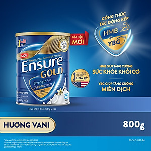 Sữa Bột Ensure Gold Abbott Hương Vani Truyền Thống (HMB) 850g/800g