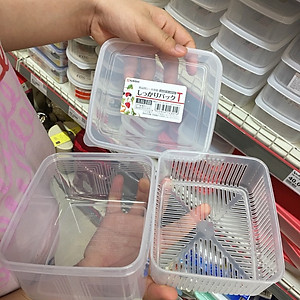 Bộ 3 hộp đựng thực phẩm Nakaya 1100ml vuông - nội địa Nhật Bản