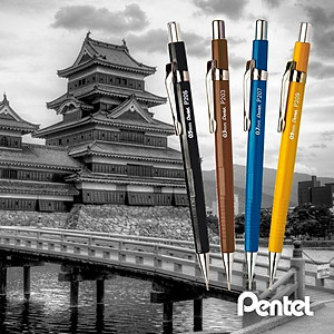 Bút chì kim Pentel P205 ngòi 0.5mm đầu bút bằng inox chống gỉ ruột chì tự xoay viết mượt đều màu