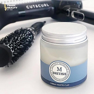 Sáp vuốt tóc nam nữ BRITISH M Urban Matte Clay tạo kiểu linh hoạt giữ nếp cứng tốt, không bóng 100g