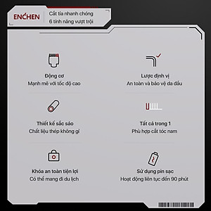 Tông đơ cắt tóc đa chức năng Enchen Beardo2 chất liệu thép không gỉ nhiều cữ linh hoạt - Hàng chính hãng