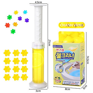 Gel Thơm Bồn Cầu Hoa Khử Mùi Toilet Nhà Vệ Sinh 6 Mùi Hương Thiên Nhiên Ống Bơm 12 Bông