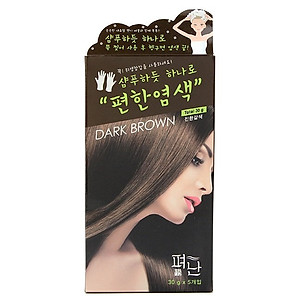 Hộp 5 Gói Thuốc Nhuộm Tóc Thảo Dược Dyeing Pyeonan Hàn Quốc - Nâu Đen