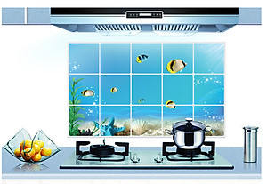 Combo 02 Decal dán tường Dán Bếp - Đại dương xanh