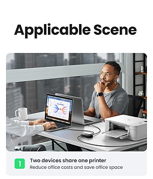 Ugreen UG15149CM618TK 2 vào 1 ra Bộ gộp USB 3.0 hỗ trợ tốc độ 5Gbps kèm 2 cáp 2 đầu USB 3.0 dài 1.5M Màu Đen - HÀNG CHÍNH HÃNG