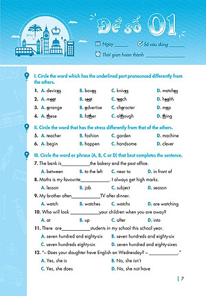 Sách Chinh Phục Đề Thi Vào Lớp 6 Trường THCS Chất Lượng Cao Môn Tiếng Anh