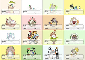 Nhãn vở set 80 nhãn vở hình cute . dễ thương đáng yêu