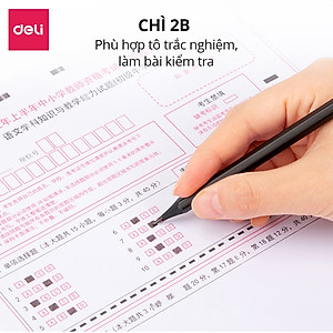 Bút Chì 2B Gỗ Nusign Cao Cấp Deli - Chì Đậm Tô Trắc Nghiệm Làm Bài Kiểm Tra Nhạy Với Máy Chấm Thi Học Sinh Văn Phòng
