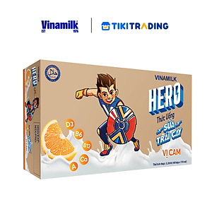 Thức uống sữa trái cây vị cam Vinamilk Hero - Thùng 48 hộp 110ml