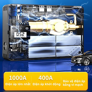 Bộ kích điện kiêm bơm lốp ô tô và sạc dự phòng Goodyear GY-5296 - Hàng nhập khẩu