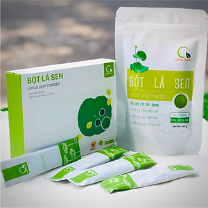 Bột Lá Sen Sấy Lạnh Nguyên Chất Quảng Thanh Hộp 45g  - Ngủ ngon, giảm mỡ máu, giảm cân, mát gan, mờ nám, tàn nhang, đẹp da