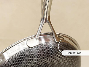 [Hàng chính hãng] Chảo chiên inox iMat Hybrid Blackcube 28cm, Phủ chống dính Ceramic đen