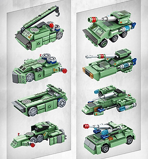 Đồ chơi lắp ráp cho bé trai Robot và Xe Tank 8 trong 1 với 832 chi tiết có thể ráp thành 25 kiểu khác nhau Mã 633029