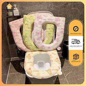 Đệm Lót Bệ Ngồi toilet Bốn Mùa Chống Nước Thông Dụng In Họa Tiết Dễ Thương ( Mẫu Ngẫu Nhiên ) - HÀNG CHÍNH HÃNG MINIIN